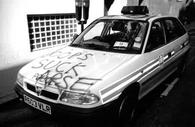 police car gets free paint job